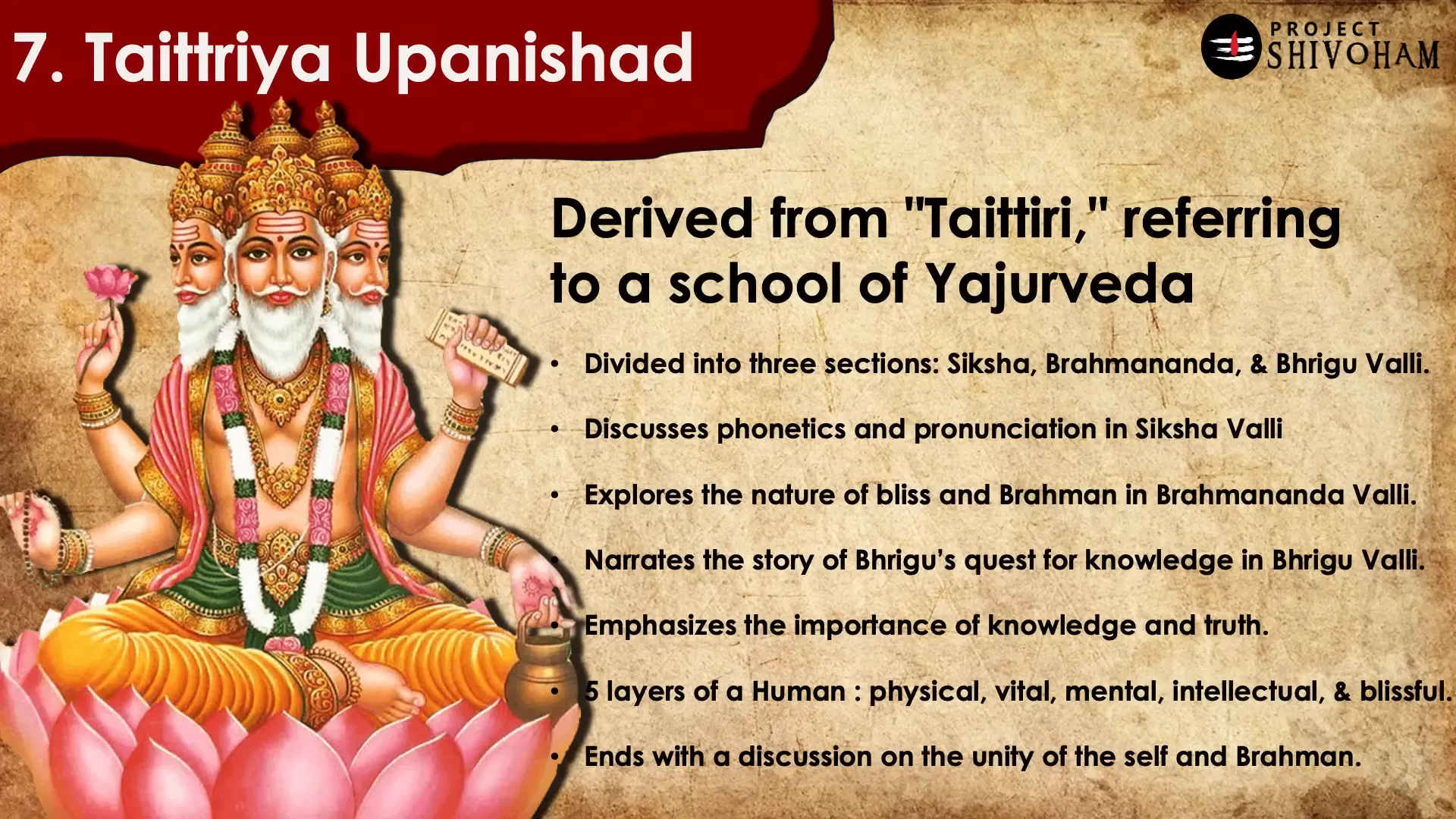 The five layers of human existence in Tiria Upanishad