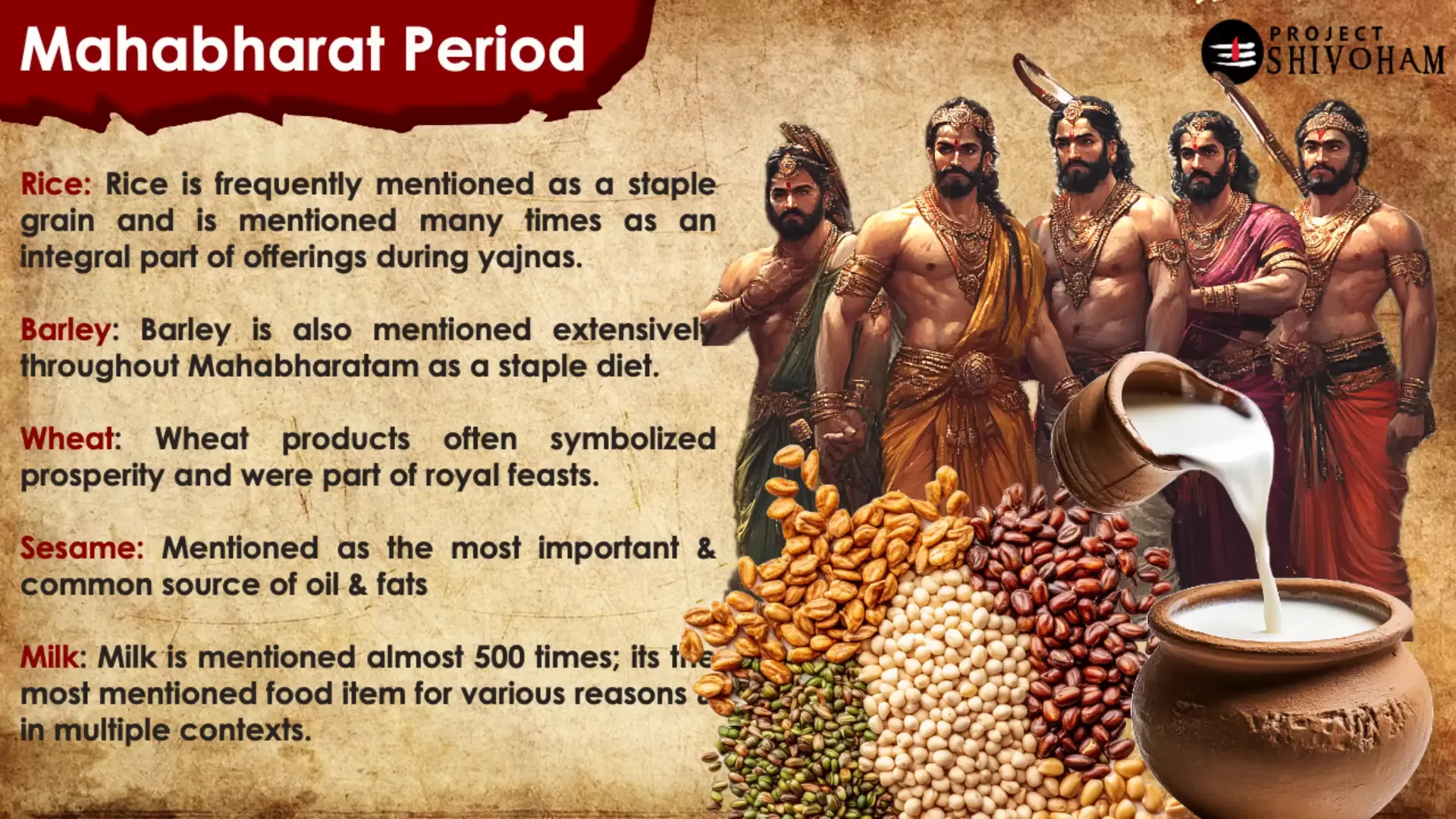 Milk as a vital food source in the Mahabharata
