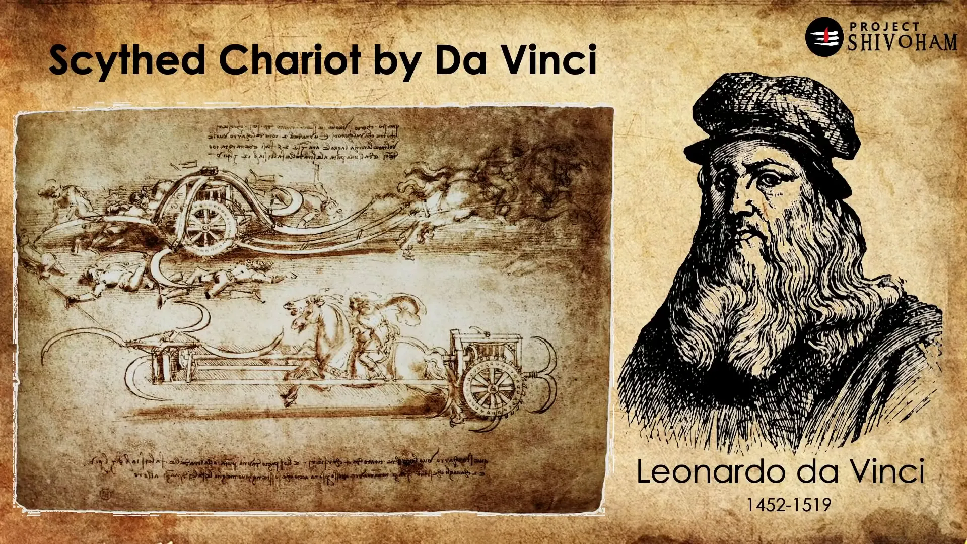 Da Vinci's scythed chariot blueprint