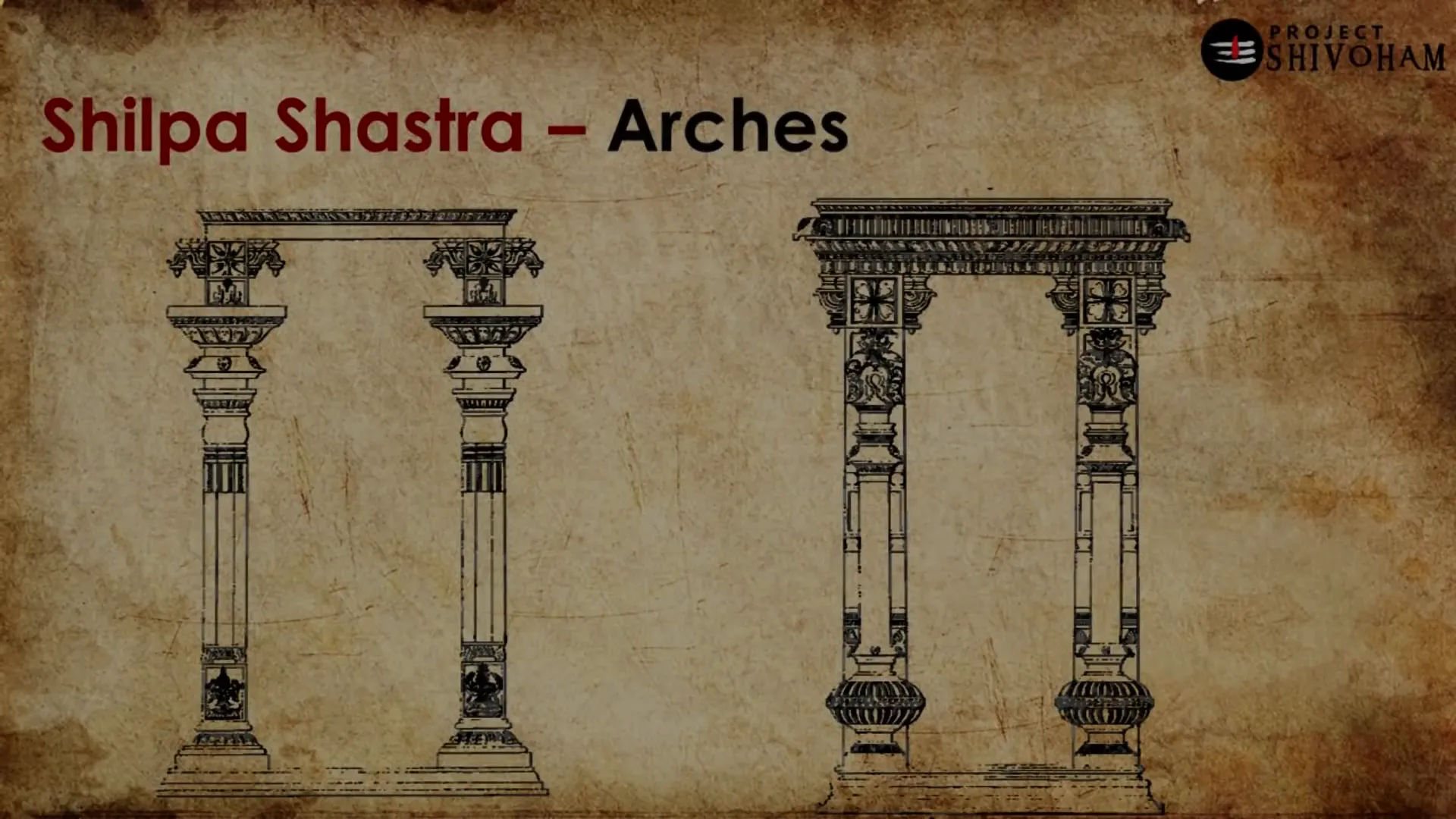 Decorative motifs on temple pillars
