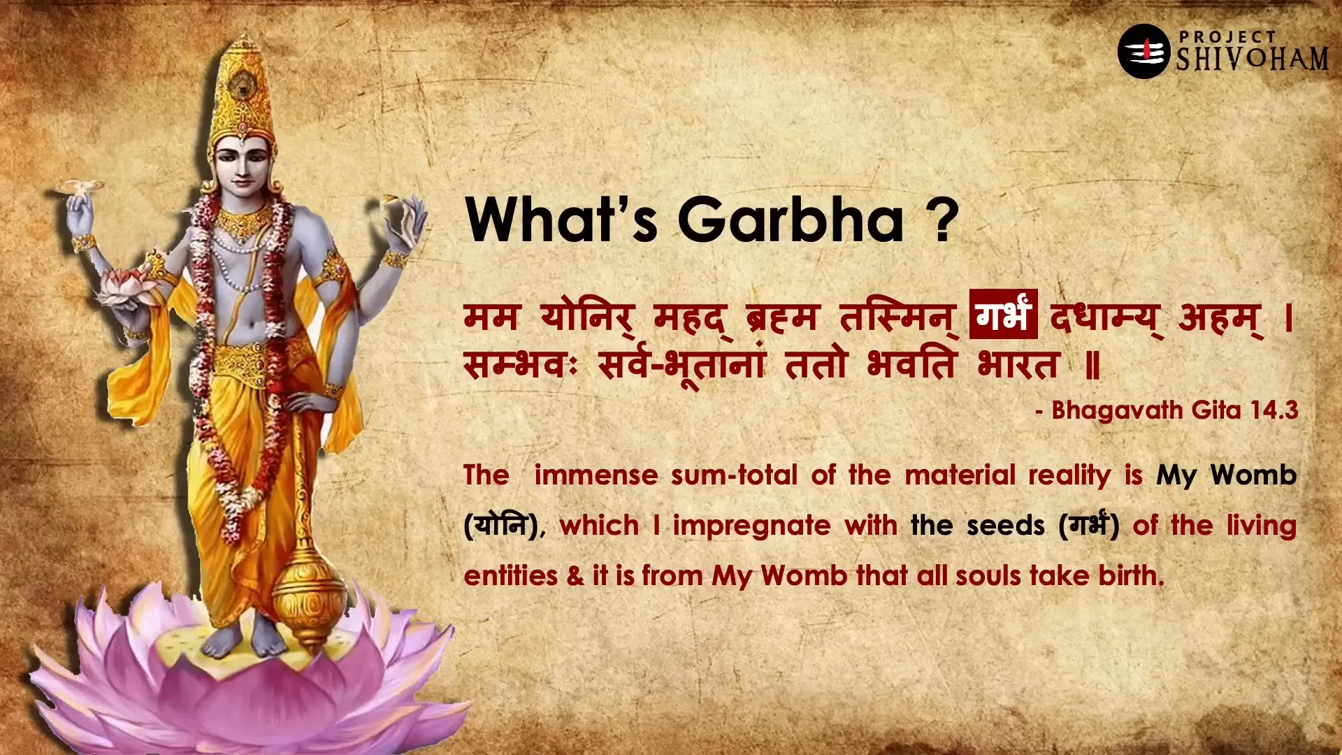 Definition of Garbha in Bhagavad Gita