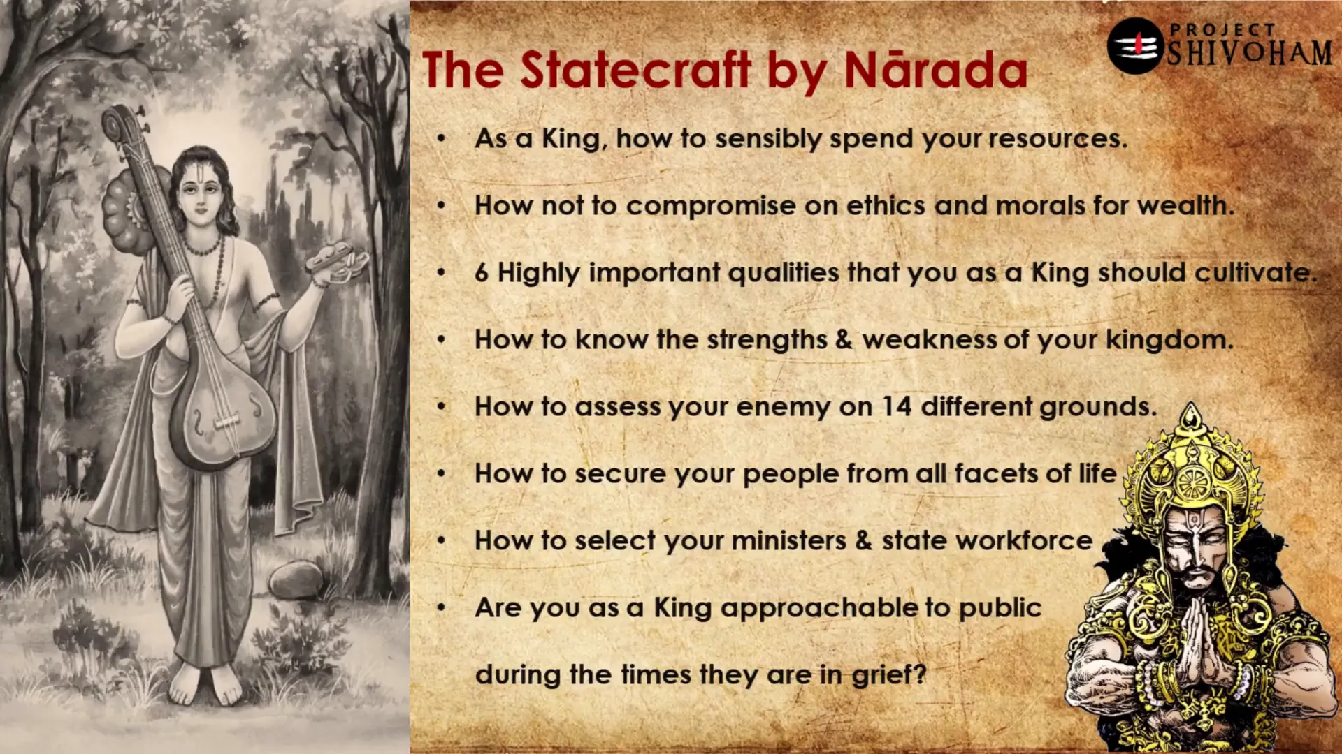 Narada Maharishi teaches Yudhishthira about statecraft