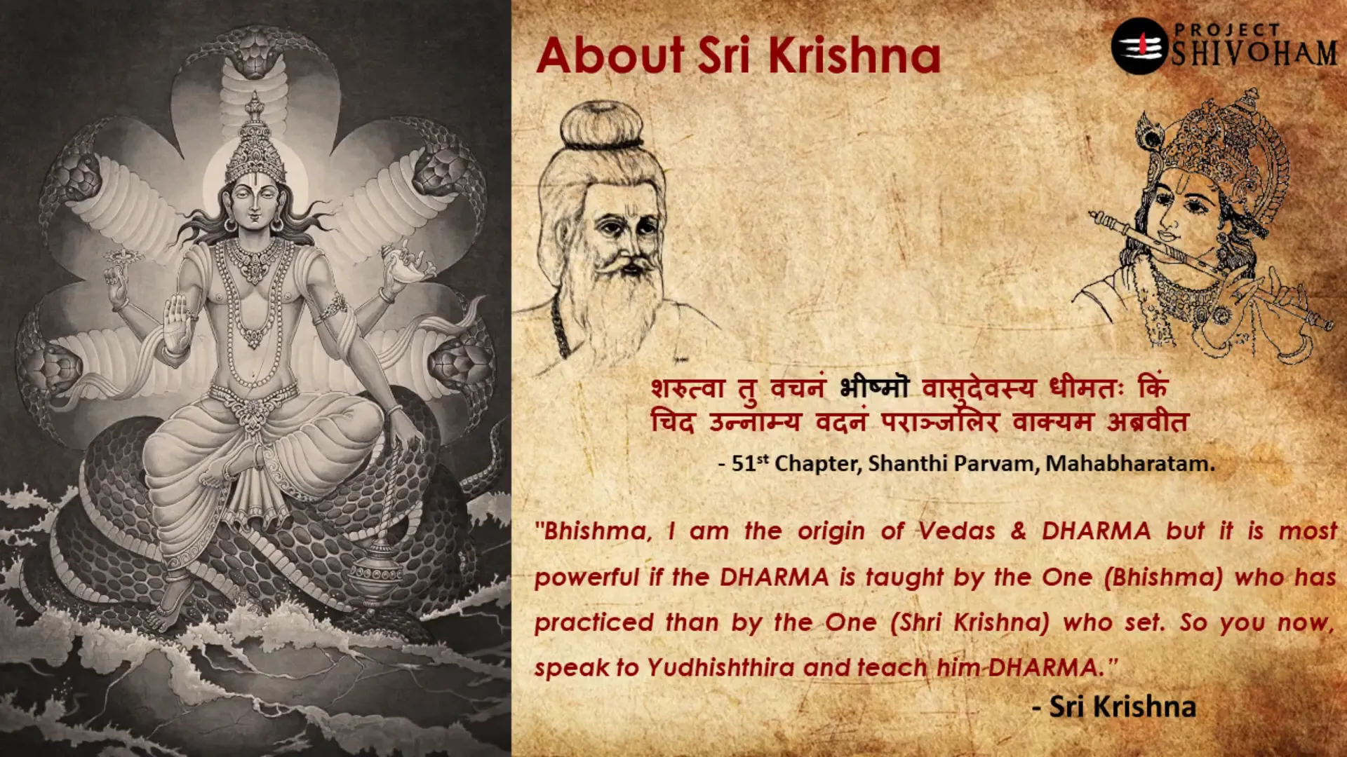 Krishna encourages Bhishmacharya to teach statecraft