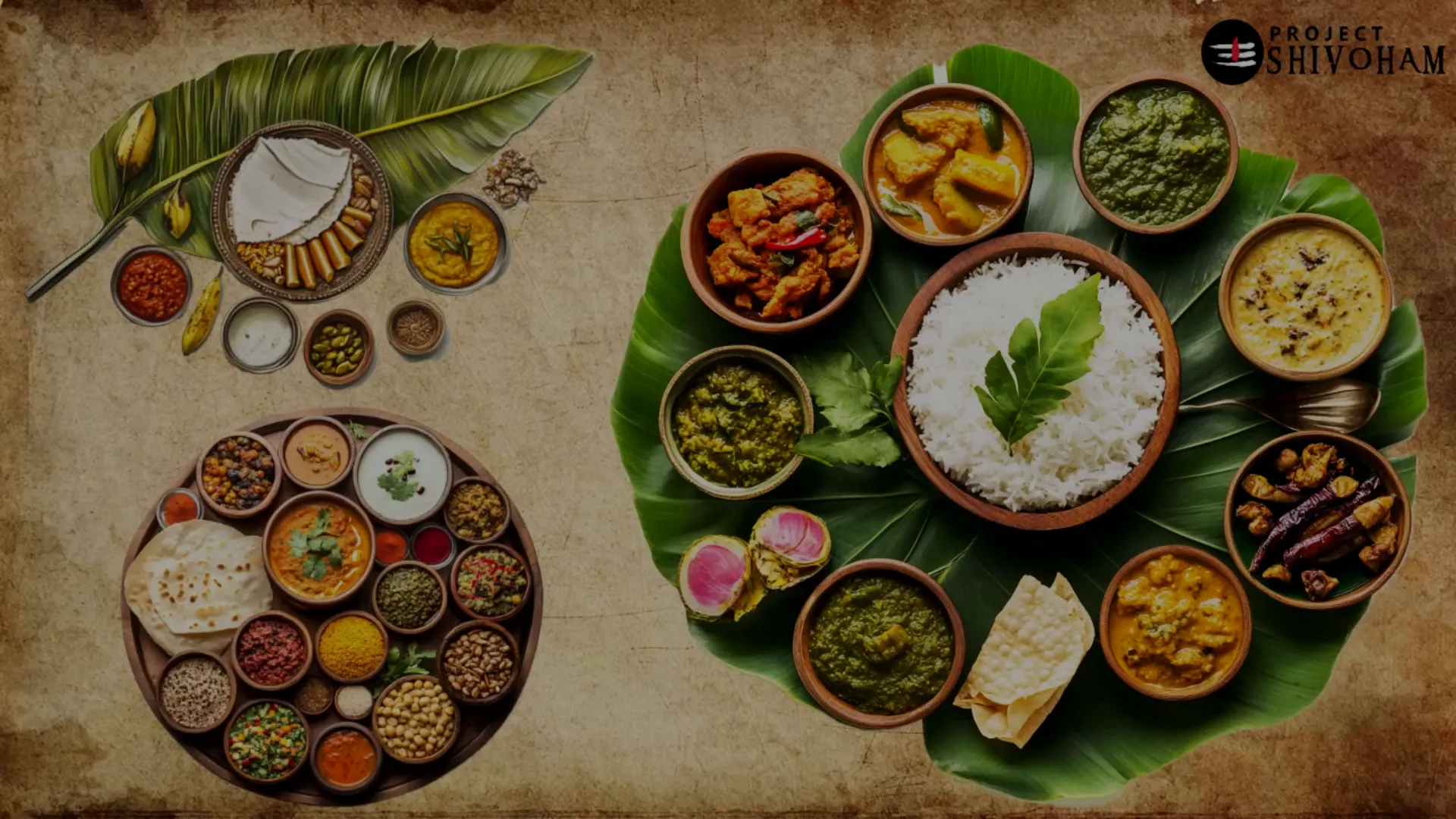 Typical spread of ancient Indian cuisine