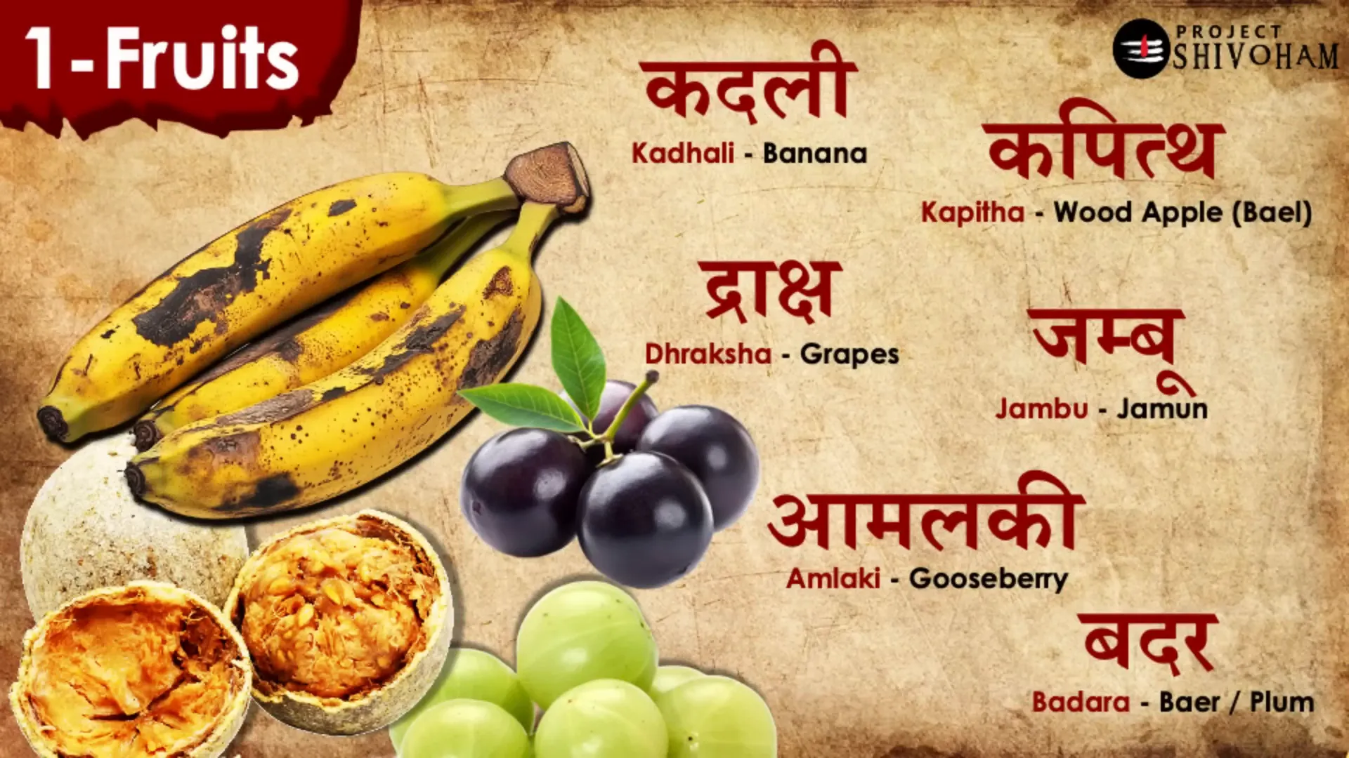 Illustration of ancient fruits cultivated in Bharat