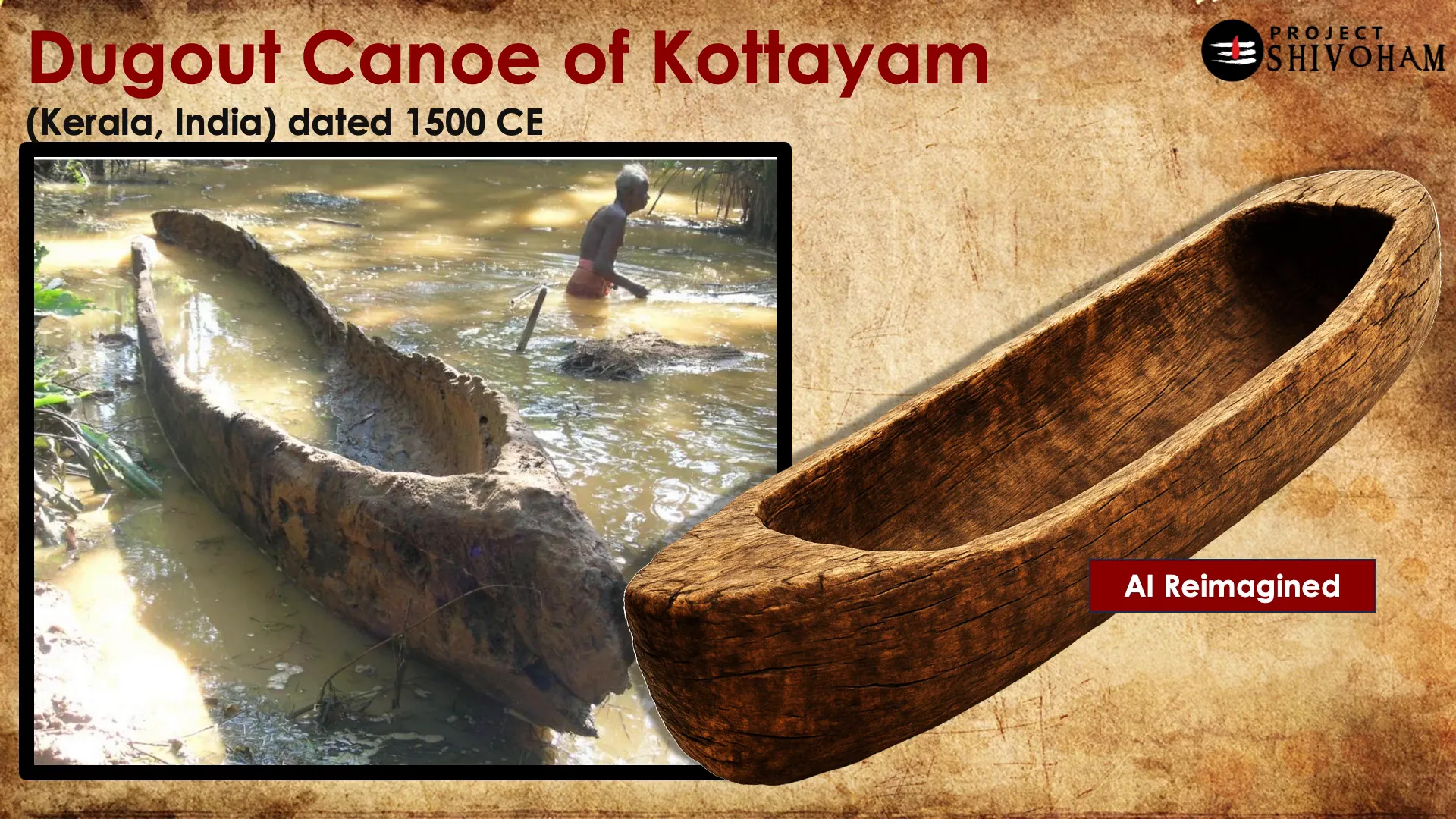 Dugout canoe from Kottayam, Kerala