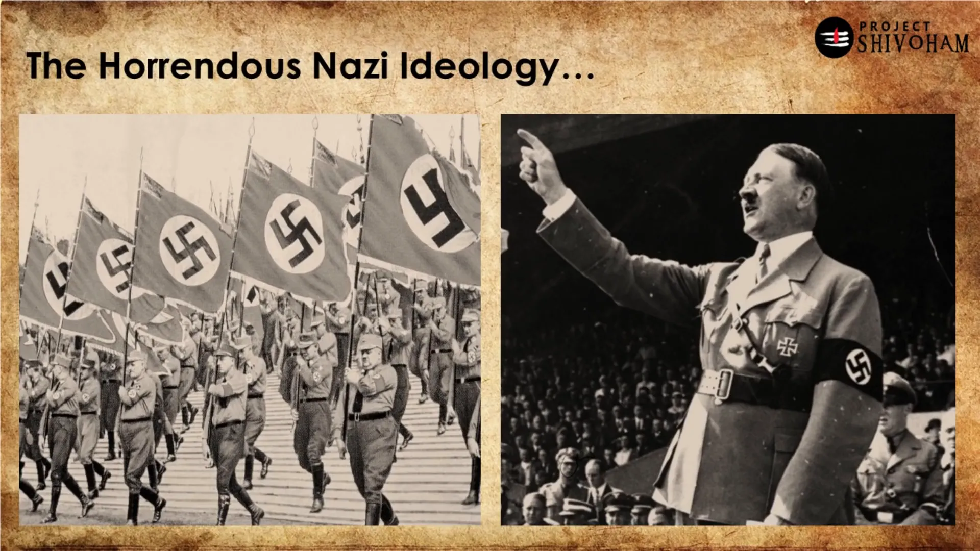 Historical image of Adolf Hitler and Nazi symbolism
