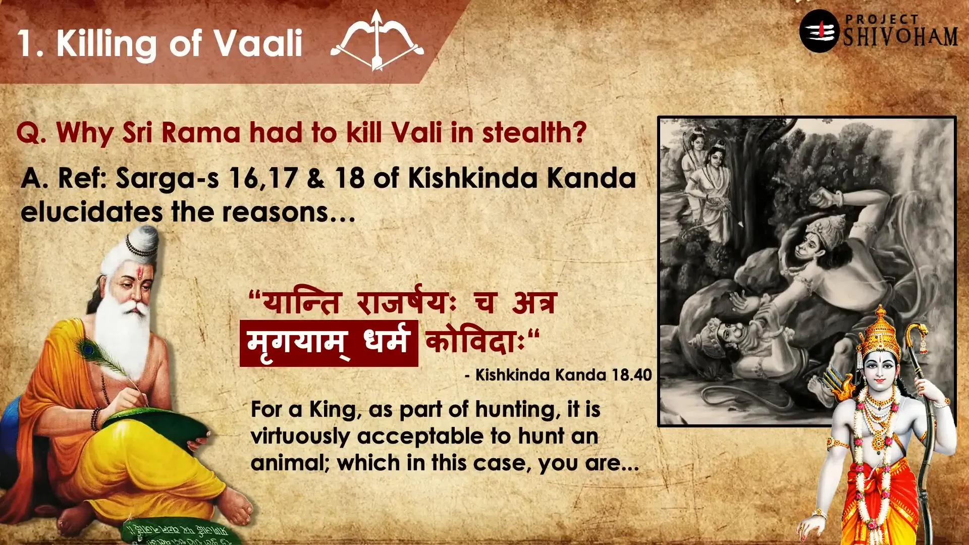 Explanation of killing of Vali and social dharma